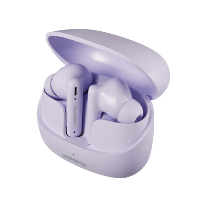 Volkano Jupiter Series TWS true wireless earphones in charging case front view