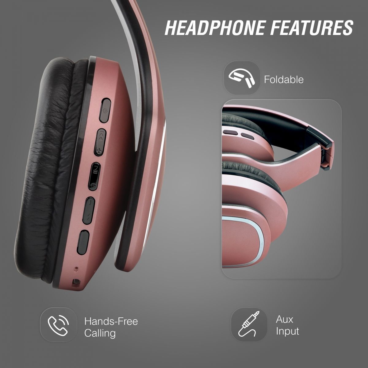 Adjustable padded headband mechanism on Volkano Phonic over-ear headphones