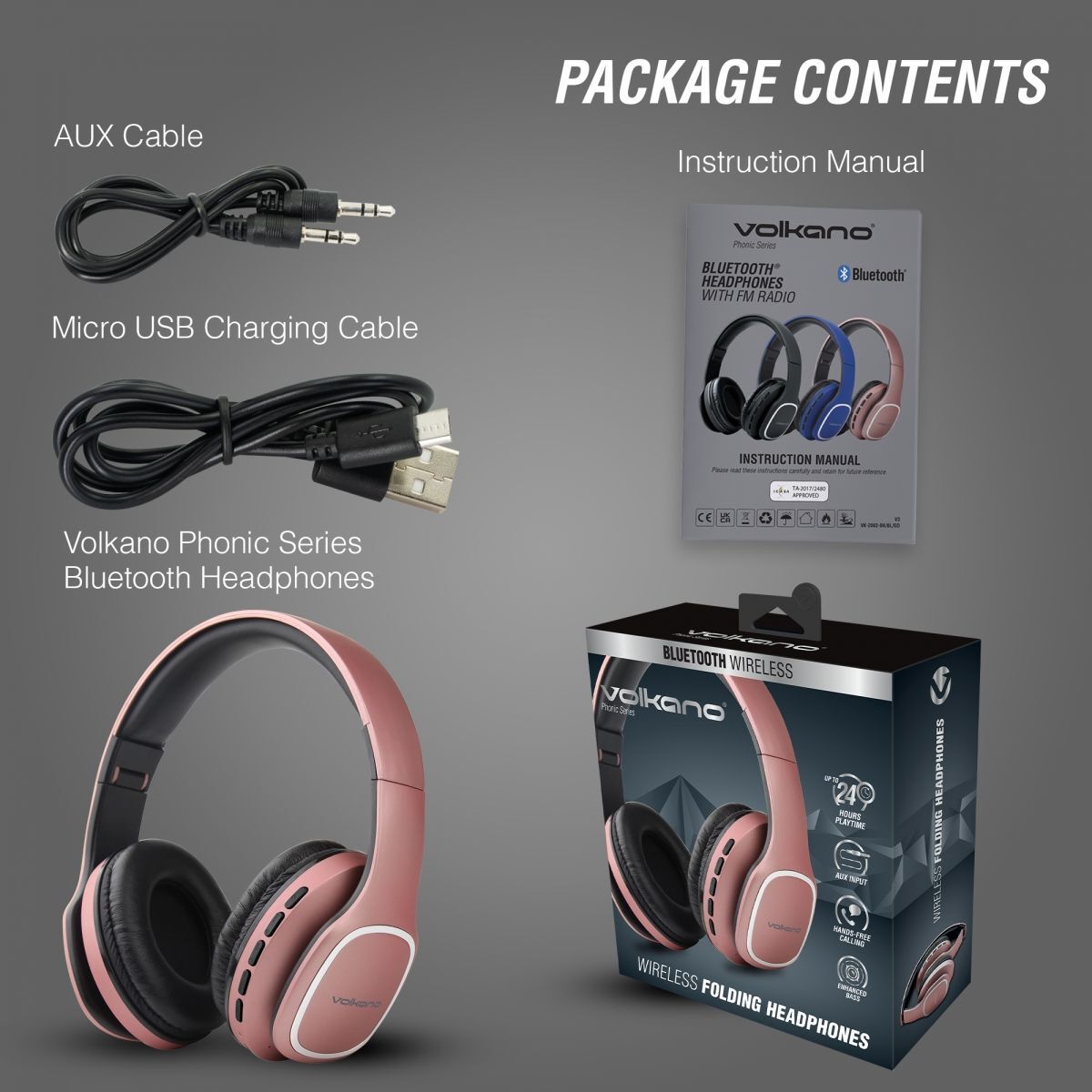 Adjustable padded headband mechanism on Volkano Phonic over-ear headphones