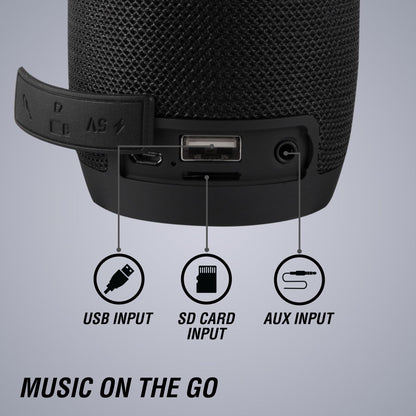 Front acoustic speaker grille mesh texture on Volkano Stun 2.0 black speaker