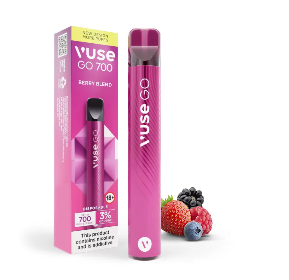 VUSE GO 700 Puffs BERRY BLEND Disposable vape 3% Pack of 2