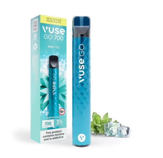 VUSE GO 700 Puffs MINT ICE Disposable vape 3%