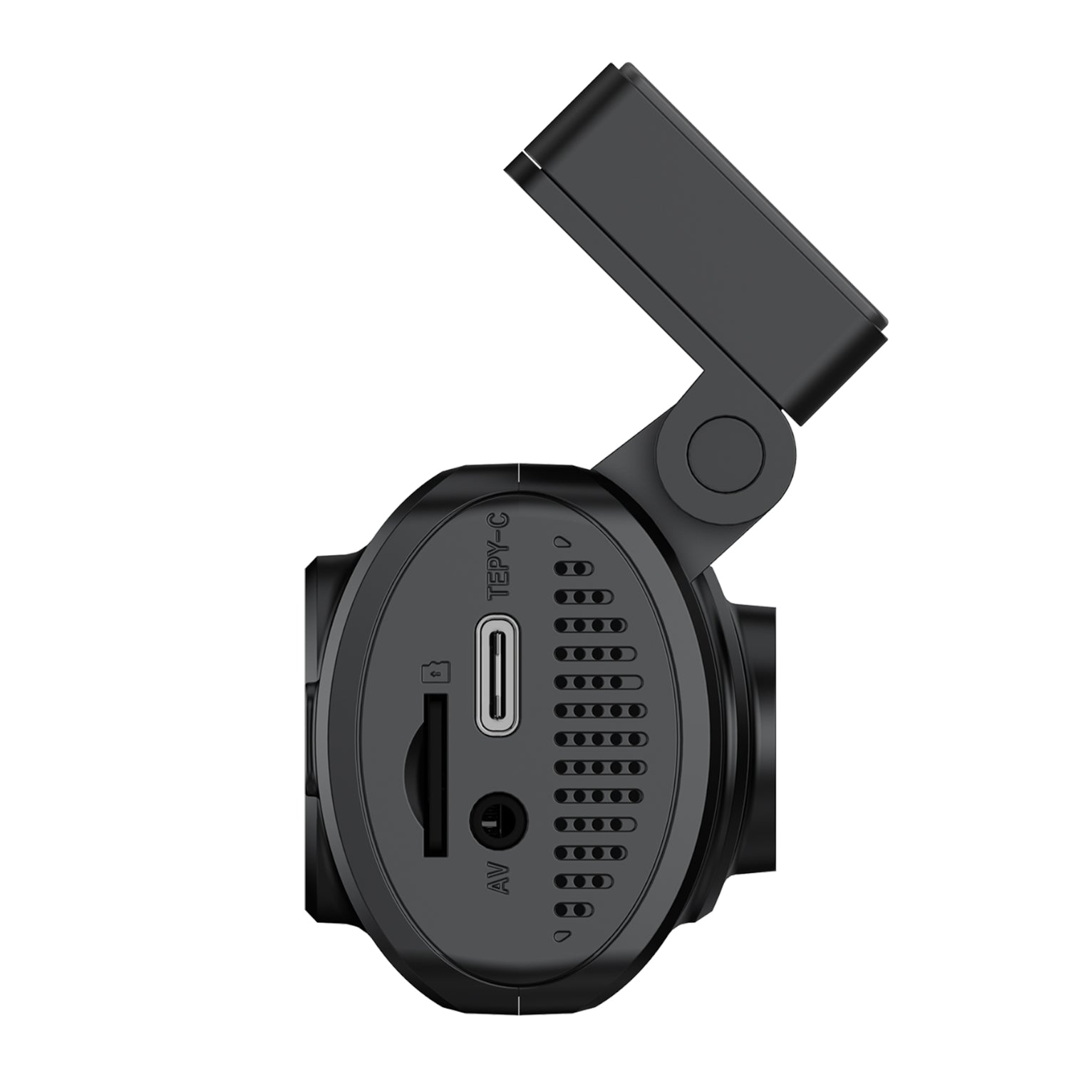 A smartphone displaying a recorded driving route alongside the WINX TRACK Pro dashcam via wireless app transfer