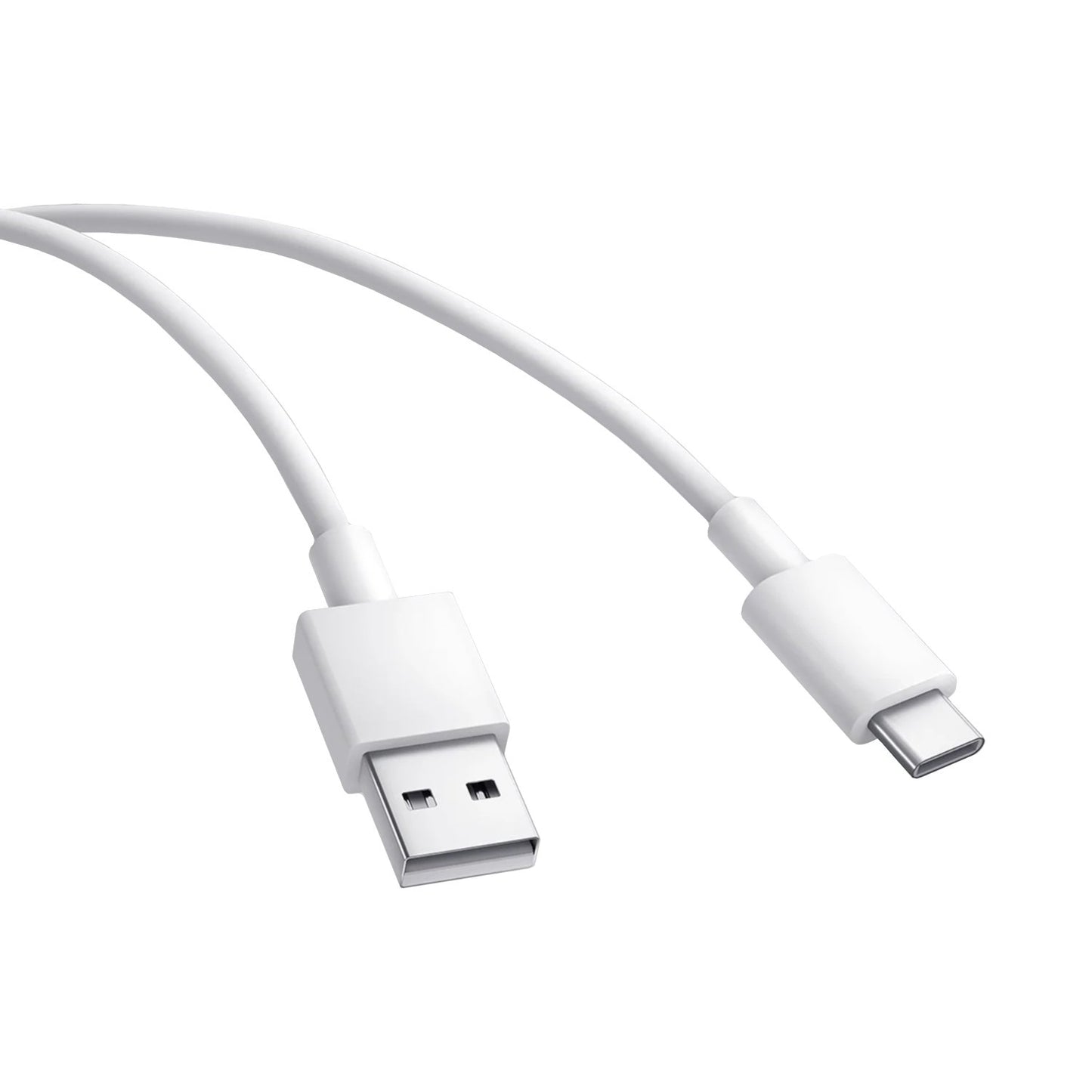 Xiaomi 3A USB-A to USB Type-C cable 1m white coiled on clean background