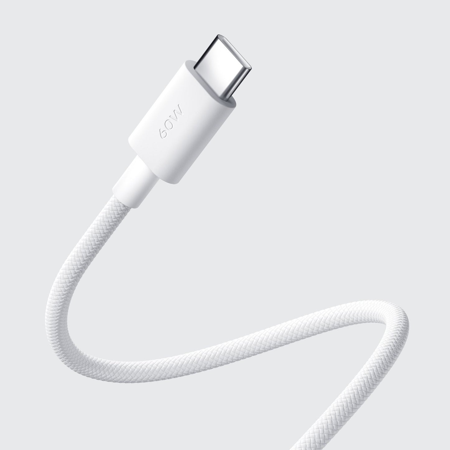 Xiaomi 1m braided USB Type-C cable connected to a smartphone for 60W fast charging