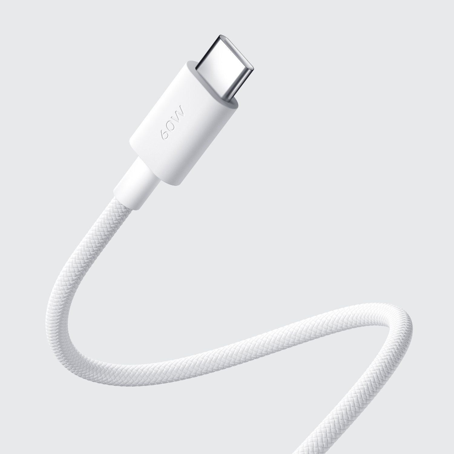 Xiaomi 1m braided USB Type-C cable connected to a smartphone for 60W fast charging