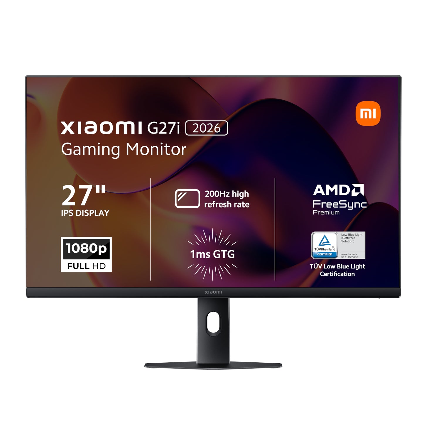 Xiaomi G27i 2026 27 inch 200Hz Full HD IPS gaming monitor front view on clean background
