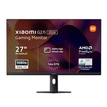 Xiaomi G27i 2026 27 inch 200Hz Full HD IPS gaming monitor front view on clean background