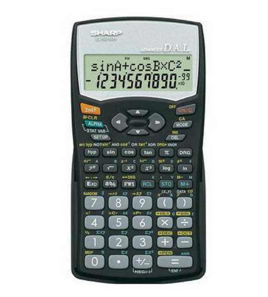 Sharp EL531 WH-BK Scientific Calculator - Black/Silver