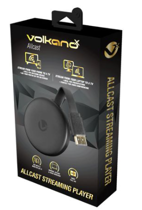 Volkano Allcast Media Cast with Chromecast & Airplay Streaming Device