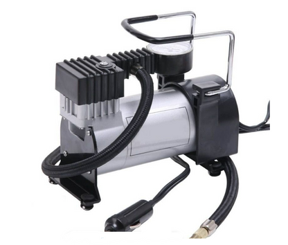 It is a small 12-volt portable air compressor with an anti-skid handle.
Superior performance, one type of design, easy operation.
These high-quality pumps feature metal components and are designed to withstand years of use.
Great for camping, long trip, self-driving travel, etc.
High precision pressure measuring, a wide range of applications.
ABS heat shield to make the machine work safely.

Specifications:

Material: metal + ABS
Color: black &amp; silver
Size: 16 x 8 x 14cm
Gas tube length: 0.6m
Power cabl