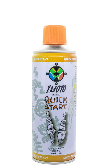 IMOTO Quick Start - 400ml
Quick and easy engine starting
No knocking and low ignition point (160 Degrees)
Avoids wear to starters especially on rarely used engines

What's in the box
1 x 400ml Quick Start