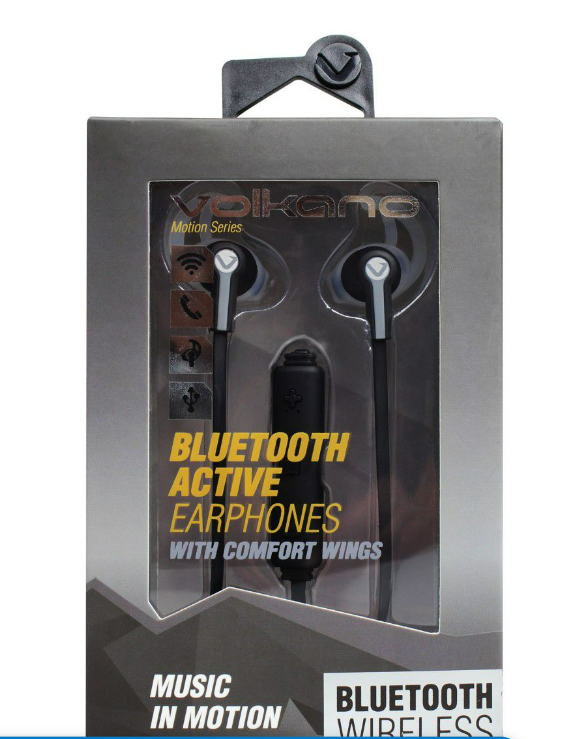 Volkano Bluetooth Earphones Motion Series - Grey & White