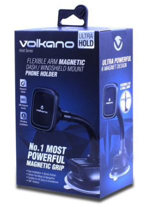 Volkano Magnetic Flexible Car Phone Holder with Suction Cup - Hold Series